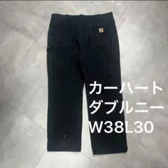 Carharttカーハートダブルニーブラック黒フェードW38L30USAアメリカ