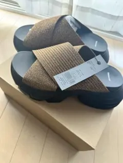 新品・未使用クロスラメニットサンダル JEANASIS Ｌサイズ　オレンジ