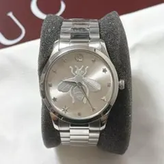 美品 GUCCIレディース腕時計Gタイムレス126.5ホワイトBee蜂 高級感 