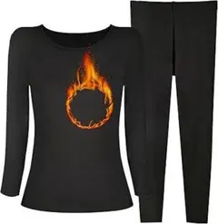 あったかインナー レディース Uネック 長袖 裏起毛 極暖 上下セット