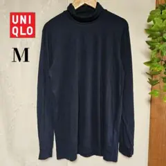 UNIQLO　ユニクロ　ヒートテック　タートルネックT　長袖　M　ネイビー