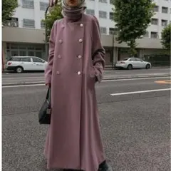 AMERI CHARME FLARE LONG COAT パープル Mサイズのサムネイル
