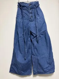 GU ライトデニム　ワイドパンツ　ブルー　デニム　ジーンズ