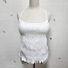 【tutuanna】小花柄 シャーリング カップ付き キャミソール ホワイトのサムネイル