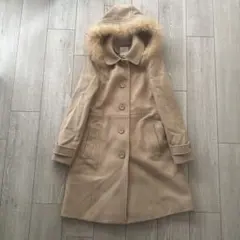 KUMIKYOKU クミキョク　ベージュ フード付きウールコート　サイズM