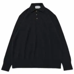 スコットランド製 カシミヤ100% ニットポロ XXL 黒 ビンテージのサムネイル