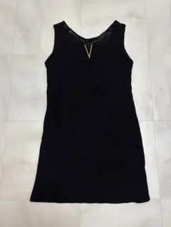 ノースリーブ ミニワンピース ブラック