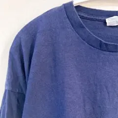 【2XL】デルタ 長袖Ｔシャツ クルーネック 袖リブ ロゴ 紺 綿 デイリーのサムネイル