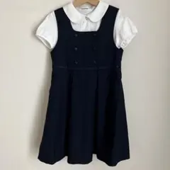 ファミリア　ネイビー ジャンバースカート ブラウス　セット