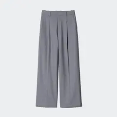 ユニクロ　タックワイドパンツ　グレー　S