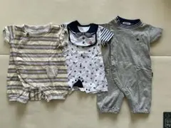 コットンロンパース3点セット60-70
