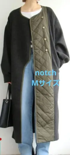 notch アシメキルティング配色コート　Mサイズのサムネイル