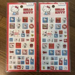 キティ　レトロ風ぷっくりシール　2枚セット
