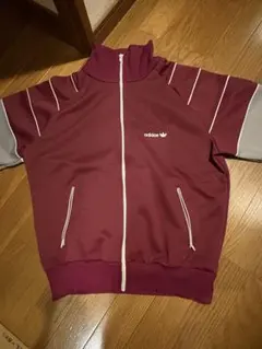 adidas バーガンディ ジップアップジャケット