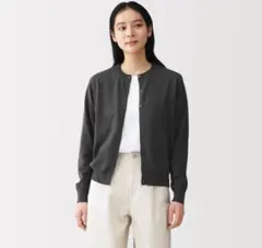 無印良品　ＵＶカット強撚コットンクルーネックカーディガンのサムネイル