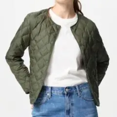 Mサイズ　パフテックキルティングジャケット　オリーブ　ユニクロ