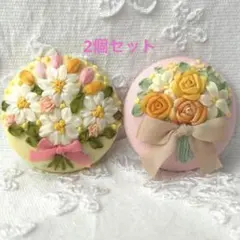 ＊リボン刺繍＊くるみボタン＊刺繍ブローチ＊フラワーブーケ