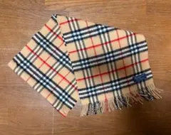 【良品・英国製】バーバリー ノバチェック柄ラムウール マフラー