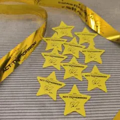 TXT 星10枚　金テープ act tomorrow 落下部　日本