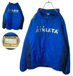 ATHLETAアスレタでかロゴ ブルーナイロン中綿入りブルゾンビッグサイズ