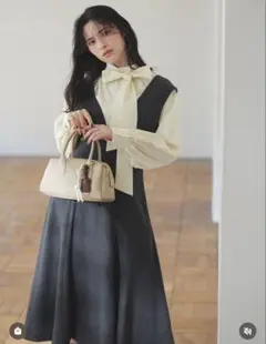 Natural Beauty Basic ハイネックリボンボウブラウスのサムネイル