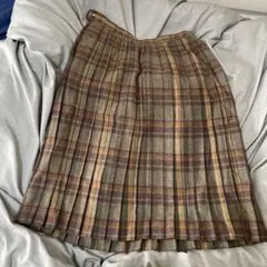 レトロ古着　チェック柄　スカート　ヴィンテージ 秋冬