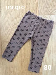 ユニクロ ミニーちゃん ブラウン レギンス 80
