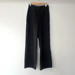 ユナイテッドアローズ　リネンブラックストレートパンツ ゴムウエスト　スラックス