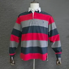 【90s・超美品】ポロラルフローレン 長袖ラガーシャツ マルチボーダー　L
