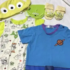 【東京ディズニーリゾート】リトルグリーンメンTシャツ&帽子90㎝ +ベビーセット