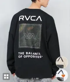 RVCA バックプリント ロングスリーブ Tシャツ Lサイズ ブラック