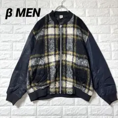 β ベータ メン ブルゾン スタジャン ボンバー モヘヤ リバーシブル 黒