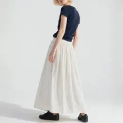 美品 RonHerman カットワーク刺繍ロングフレアスカート付属ペチコート付きのサムネイル