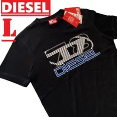 新品　ディーゼル　Tシャツ　L　A12502　Ｄロゴ　グラフィック　ブラック