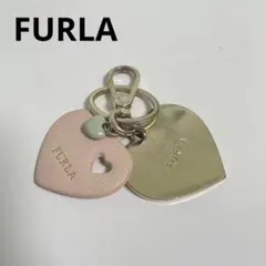FURLA フルラ キーホルダー ハートチャーム ピンク ゴールド
