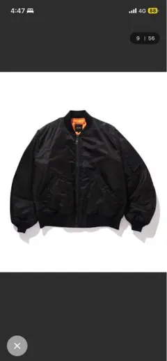 BEAMS MA-1 リラックスフィット 中綿ジャケット　ブラックM