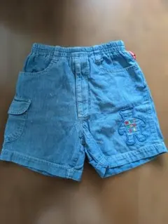 ミキハウス 半ズボン ハーフパンツ　デニムブルー 95cm