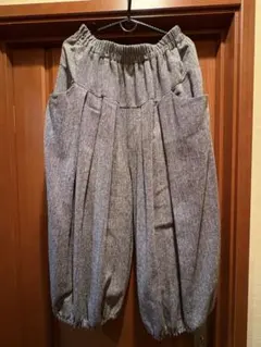 グレー ウエストゴム カジュアルパンツ