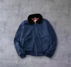 【UK製】ボア襟 ハリントンジャケット ネイビー サイズL相当 古着