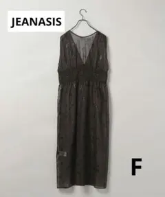 JEANASIS ハクプリントシアーワンピース ブラウン F
