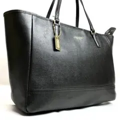 コーチ　トートバッグ　肩掛け　レザー　2way A4 ビジネス　ブラック