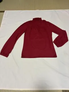 ハイネック 長袖カットソー ボルドー
