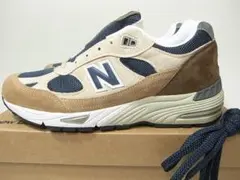 20周年記念UK製M991SBN新品25.5cmネイビーxベージュ限定カプチーノ 