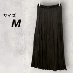セポ　ロングスカート　黒　M　フレア　ウエストゴム　無地　シンプル　春夏のサムネイル