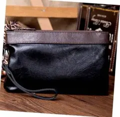 ポーチバッグ 1個 ハンドバッグ トート メンズカジュアルバッグブラウン