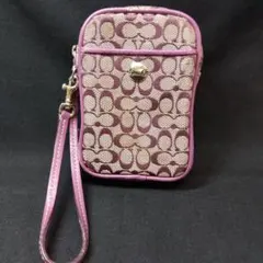 Coach パープル ロゴ ポーチ