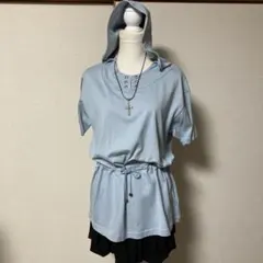 平成ギャルy2kビッキー　フード付きカットソー　プルオーバーチュニックのサムネイル