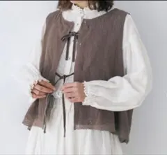 sm2 kazumiさんコラボ　リバーシブルベスト　モカ　サマンサモスモス