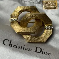 希少✨極美品 dior ブローチ ラインストーン ターコイズブルー