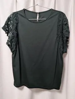 ROPE PICNIC ロペピクニック 袖レース カットソー グリーン